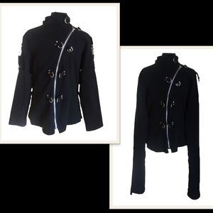 Lip Service Fetish VTG 00s Multi Lock Black Zip Up Straight Jacket Goth Bondage